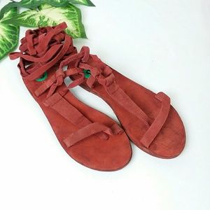 Free People Shoes - New Free People Dahlia Brick Lace Up Sandal Sz 8 Free People Shoes - New Free People Dahlia Brick Lace Up Sandal Sz 8